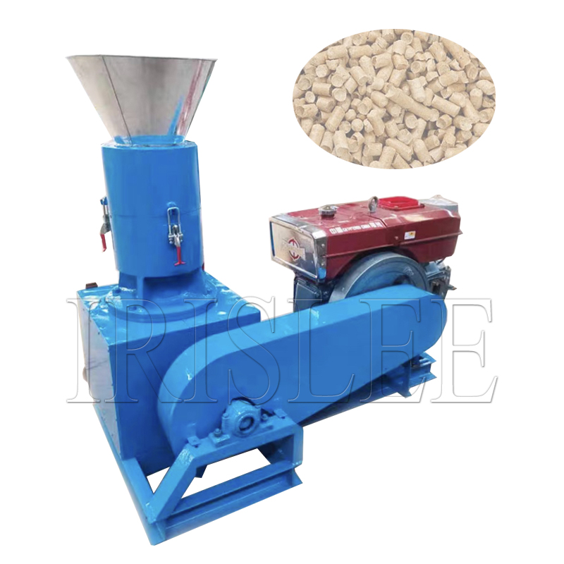 Wood Pellet Making Machine - 60-80Kg/Hディーゼル式木質ペレット製造機、フラットダイ式おがくずバイオマス燃料ペレットミル機