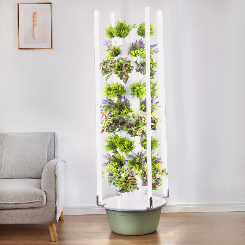 Agriculture Vertical Farming - LED育成ライト付きスペースツリー垂直水耕タワーインテリジェント野菜プランター野菜コラム土を使わない栽培装置