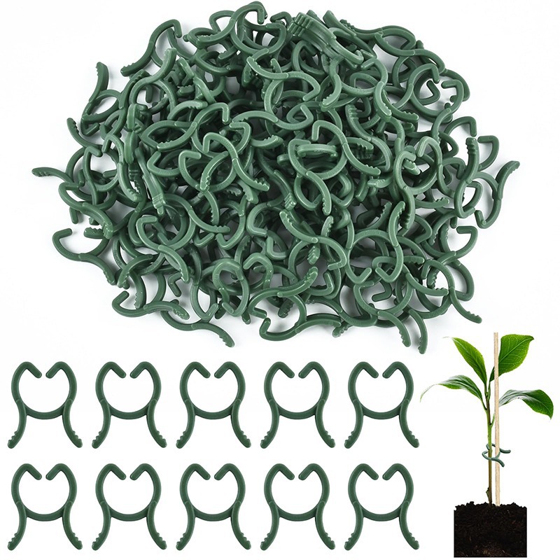 Agriculture Vertical Farming - 50/100個入り ガーデン植物クリップ つる性植物用垂直栽培ホルダー グリーン プラスチックリング バンドルホルダー