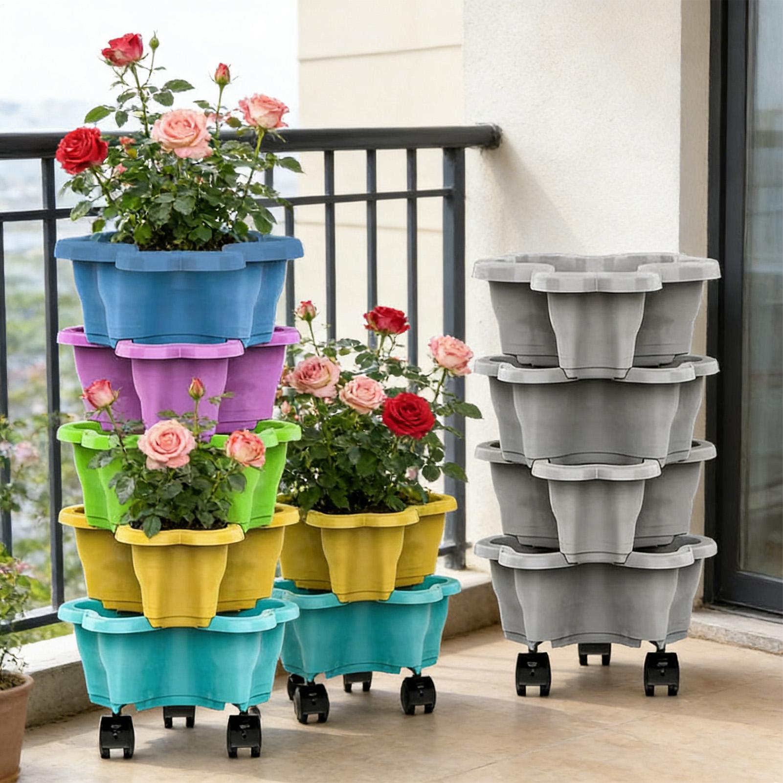 耐候性のある多層式スタッカブル排水機能付き垂直プランタータワ - Agriculture Vertical Farming のレビューと価格
