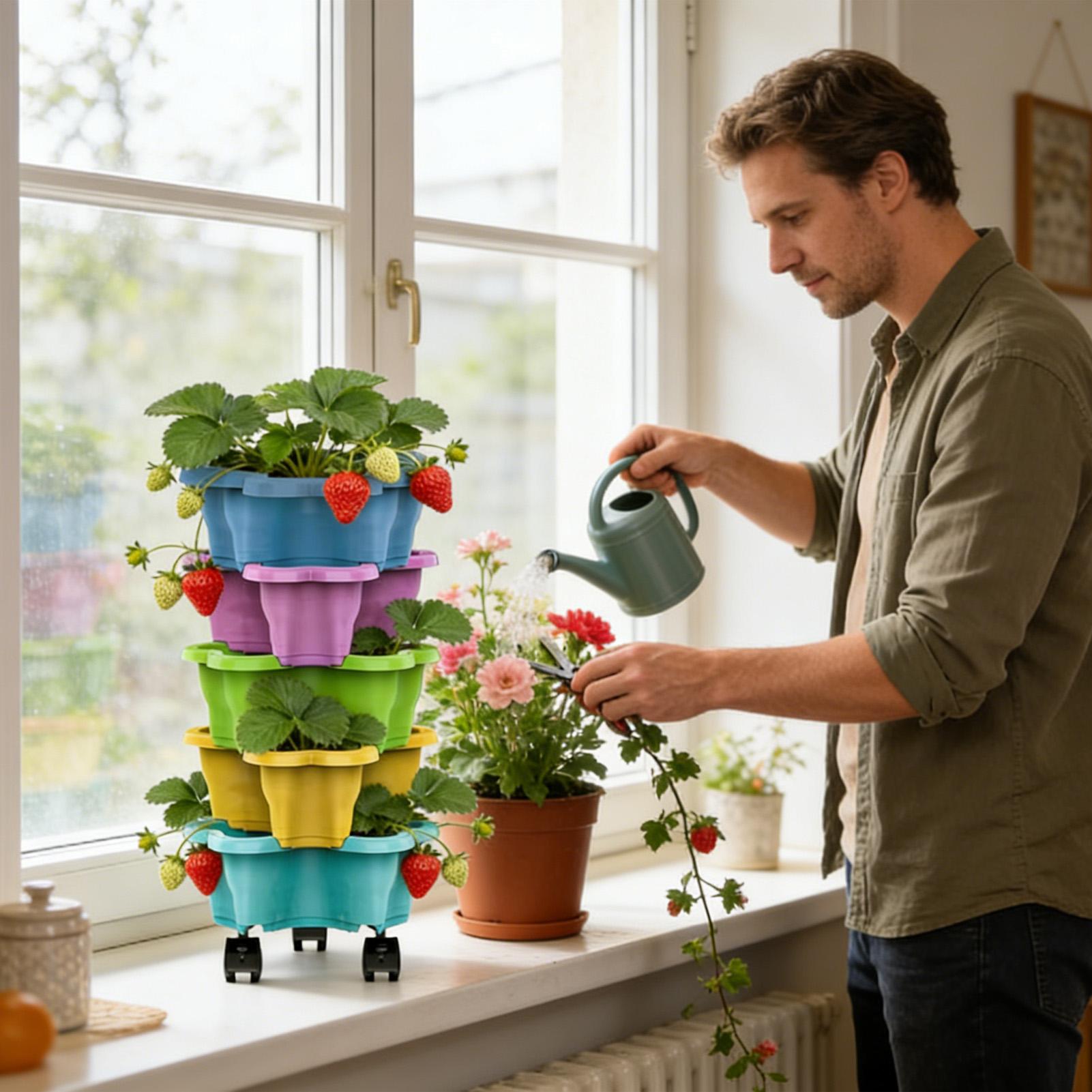 耐候性のある多層式スタッカブル排水機能付き垂直プランタータワ - Agriculture Vertical Farming のレビューと価格