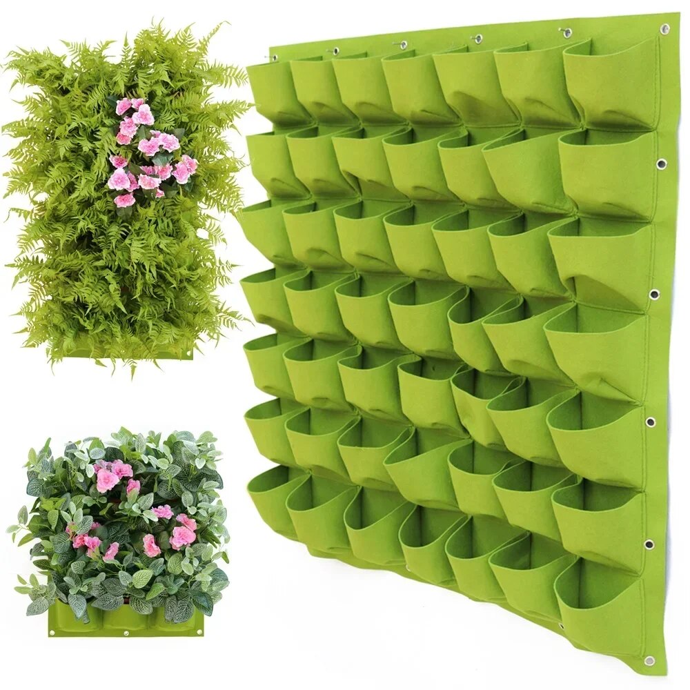 新しい壁掛けポケット植栽バッグ植木鉢家庭菜園成長バッグガーデ - Agriculture Vertical Farming のレビューと価格