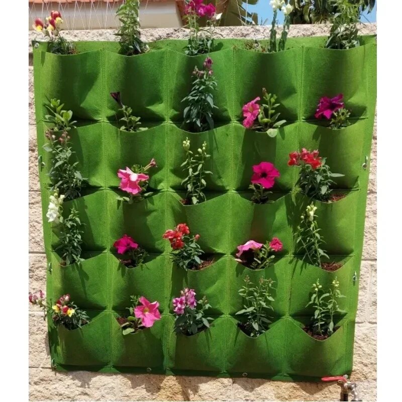 新しい壁掛けポケット植栽バッグ植木鉢家庭菜園成長バッグガーデ - Agriculture Vertical Farming のレビューと価格
