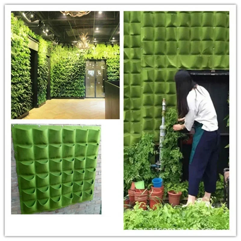 新しい壁掛けポケット植栽バッグ植木鉢家庭菜園成長バッグガーデ - Agriculture Vertical Farming のレビューと価格